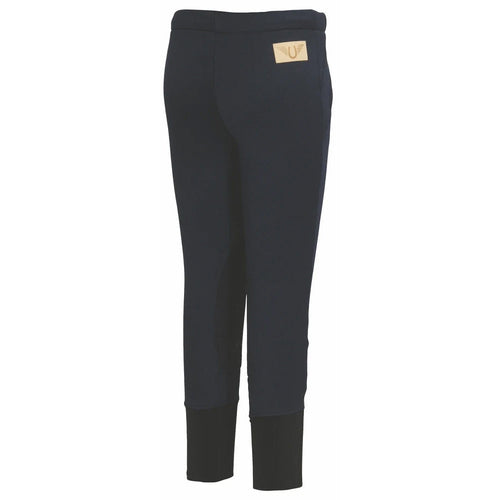 TuffRider Children's Unifleece Pull-On Stretch Fleece Knee Patch Winter Breeches