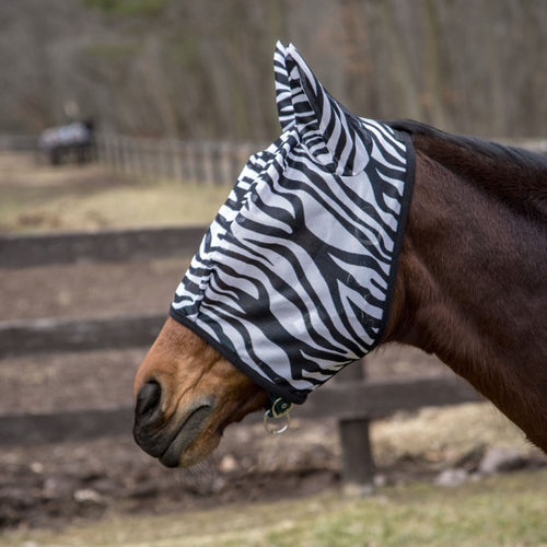TuffRider Comfy Plus Zebra Print Fly Mask