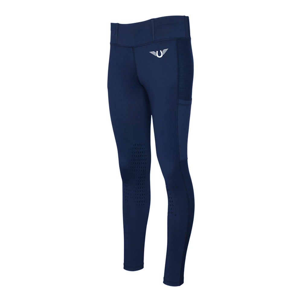 TuffRider Children's Ventilated Sport Tights With Phone Pockets and Belt Loops