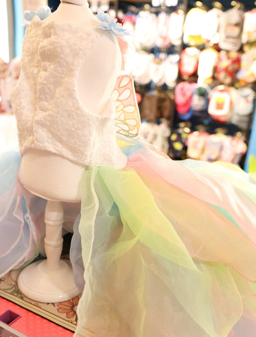 Handmade Pastel Butterfly Fairy Princess Dog Dress – Rainbow Layered Organza Couture Gown for Weddings, Birthdays & Photo Shoots