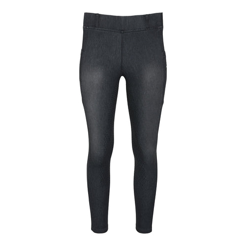 Equine Couture Ladies Denim Full Seat Silicon Tights with Phone Pocket