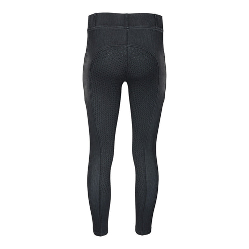 Equine Couture Ladies Denim Full Seat Silicon Tights with Phone Pocket