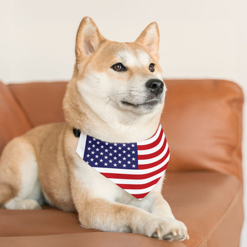 Patriotic American Flag Pet Bandana – Celebrate Veterans Day in Style
