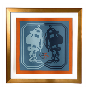 Brides de Gala Pixel Framed Vintage Silk Scarf 24"