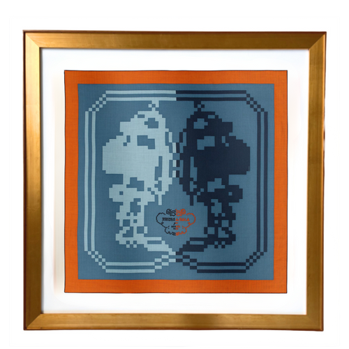 Brides de Gala Pixel Framed Vintage Silk Scarf 24"