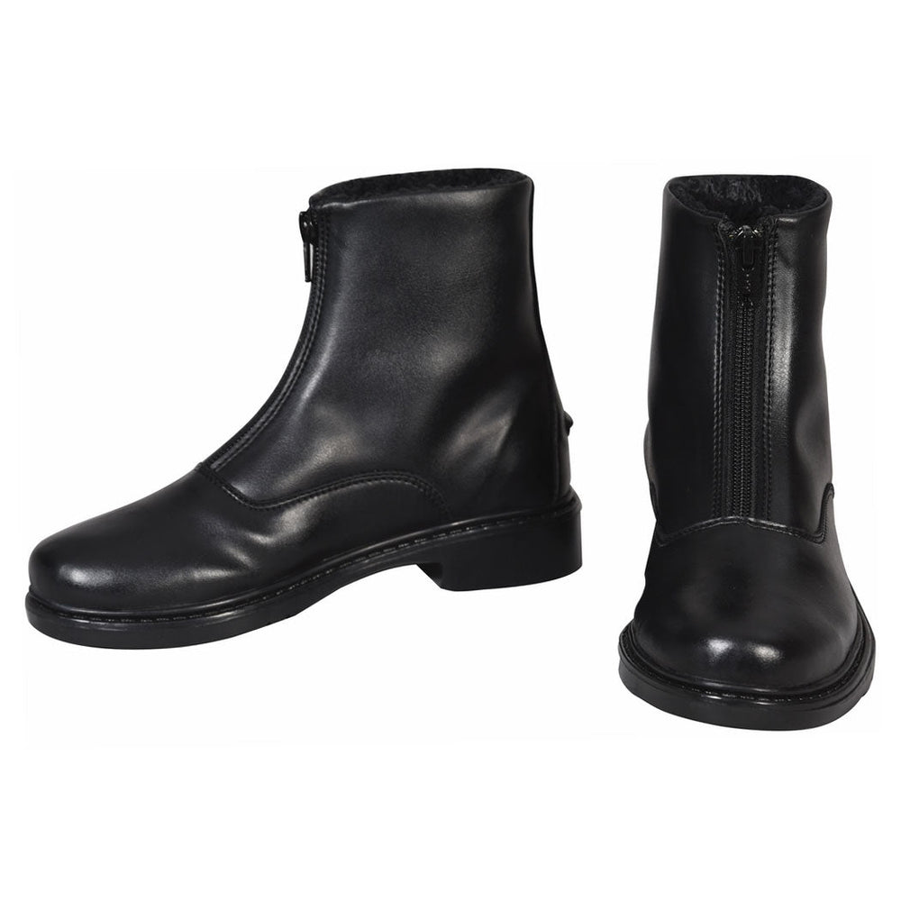 TuffRider Children's Winter Fleece Lined Front Zip Paddock Boots Black