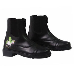 TuffRider Childrens Unicorn Front Zip Paddock Boots Black