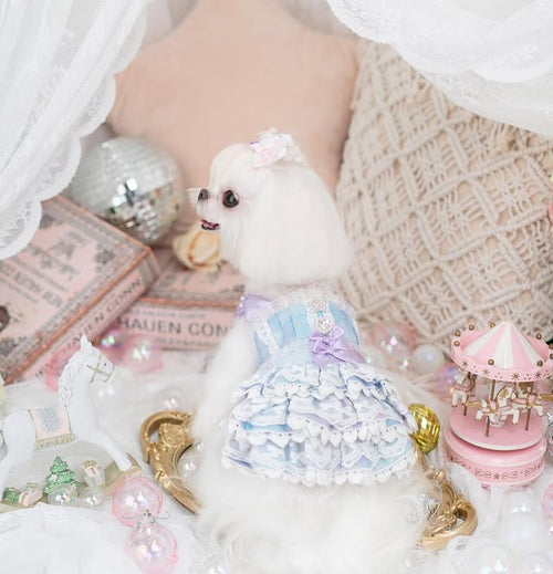 Luxury design Royal Frost Ruffle Dog Dress