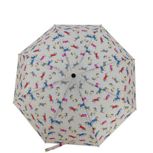 AWST Int'l Lila Compact Umbrella-Horses in Blankets