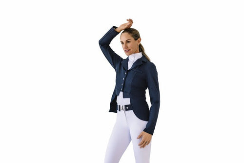 Ladies Shine Dressage Show Coat - Black