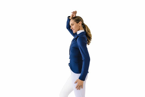 Ladies Shine Dressage Show Coat - Navy