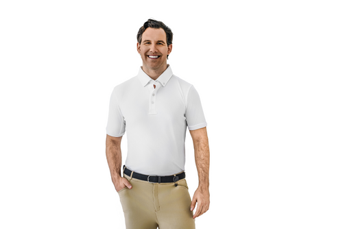 Men's Classic Short Sleeve Polo Show Shirt - White