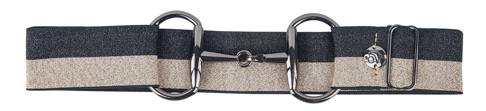 Bit Buckle Glitter Belt - Black Gold