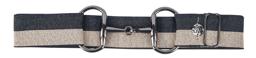 Bit Buckle Glitter Belt - Black Gold