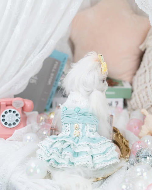Luxury Lace Princess Dog Dress with Corset Bow | Boutique Small Dog Dress
