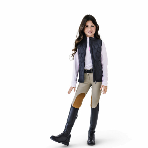 Kids' Quilted Hybrid Puffer Vest - Black