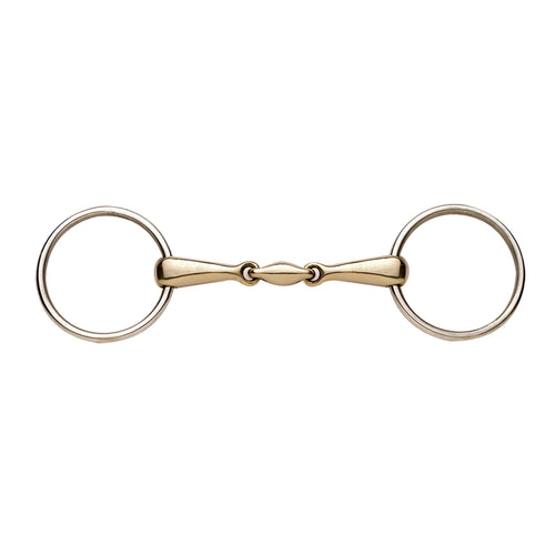 16mm Elite German Silver Peanut Mouth Snaffle with Stainless Steel Rings