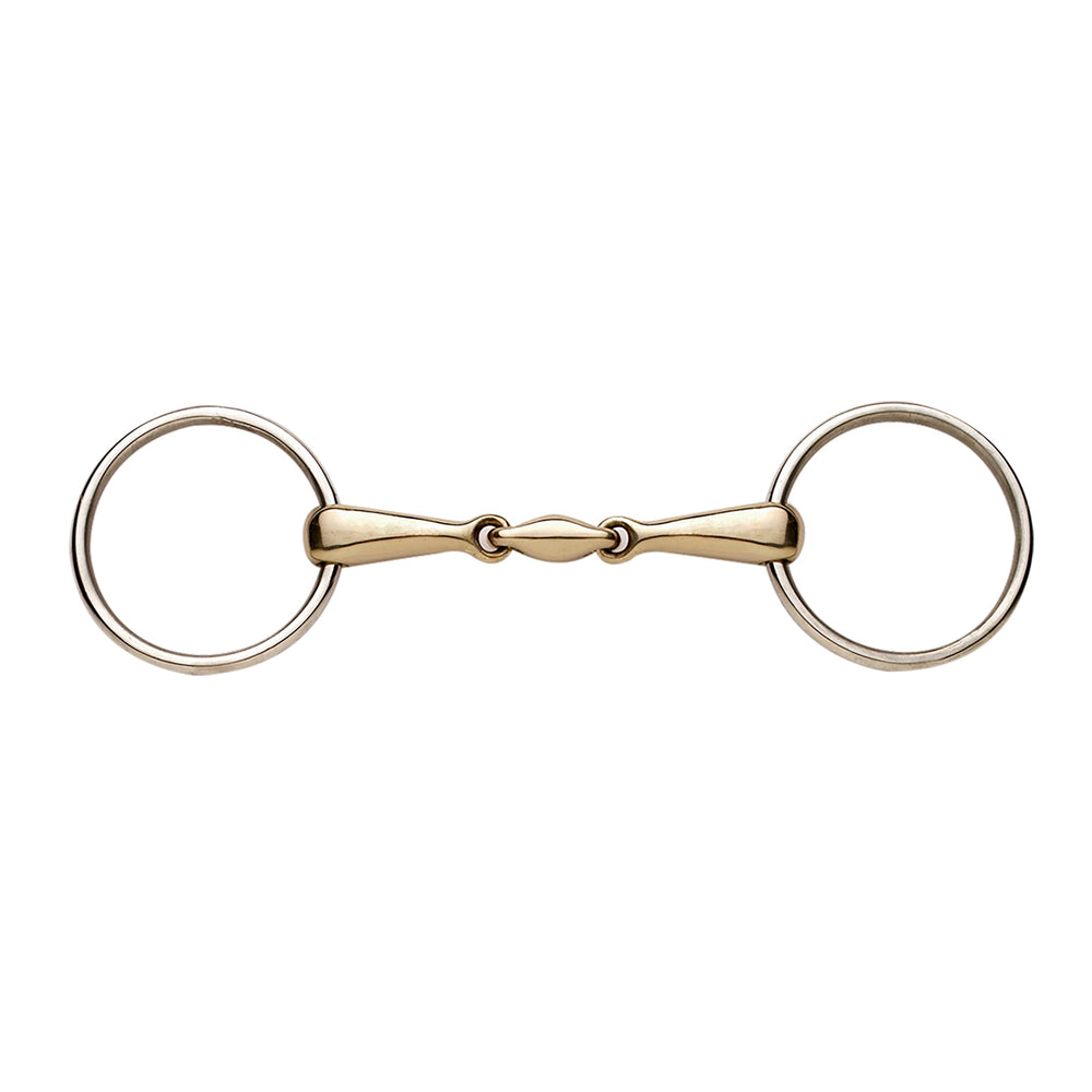18mm Elite German Silver Peanut Mouth Snaffle with Stainless Steel Rings