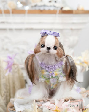 Luxury design dog dress pearls chain accessories 2 colors