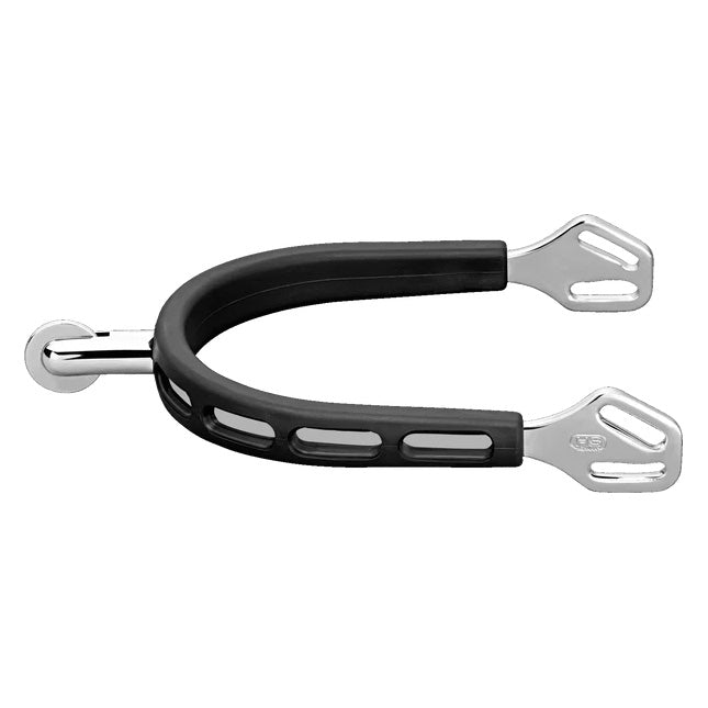 Herm Sprenger Ultra Fit Extra Grip Spurs With Balkenhol Fastening - Rounded Neck End 30Mm/ Small Round Rowel