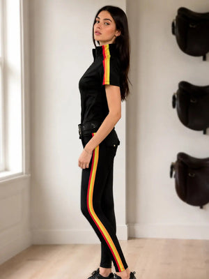 Neon Spur Fast Track Short Sleeve Quarter Zip Riding Shirt