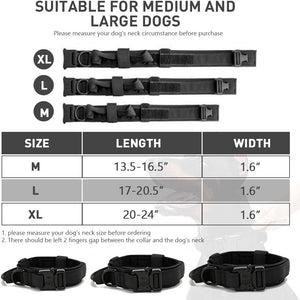 Dog collar+leash set Military-Style Tactical Nylon Collar for Large dogs