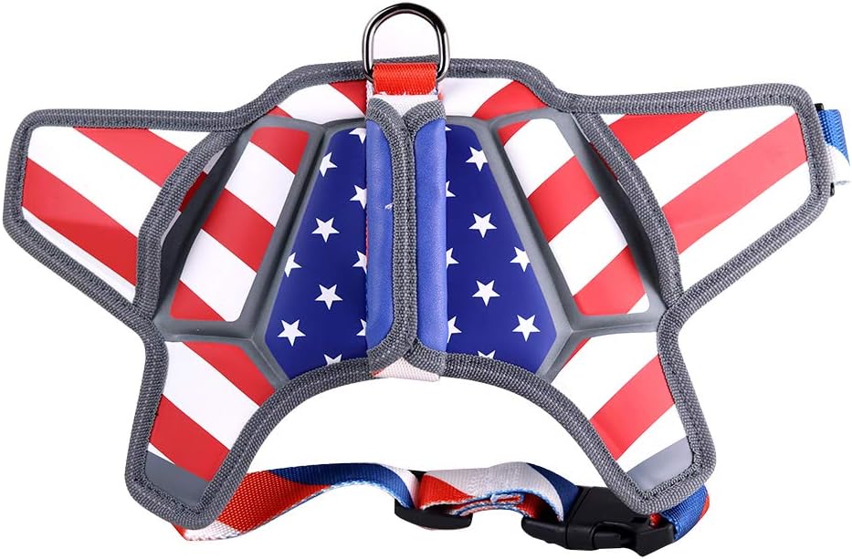 USA Patriotic Star Dog Harness + Leash Set
