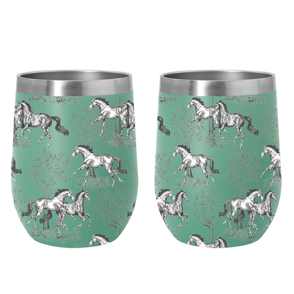 AWST Int'l 12 oz Stainless Steel Wine Tumbler-Lila Toile