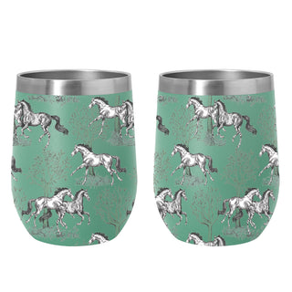 AWST Int'l 12 oz Stainless Steel Wine Tumbler-Lila Toile