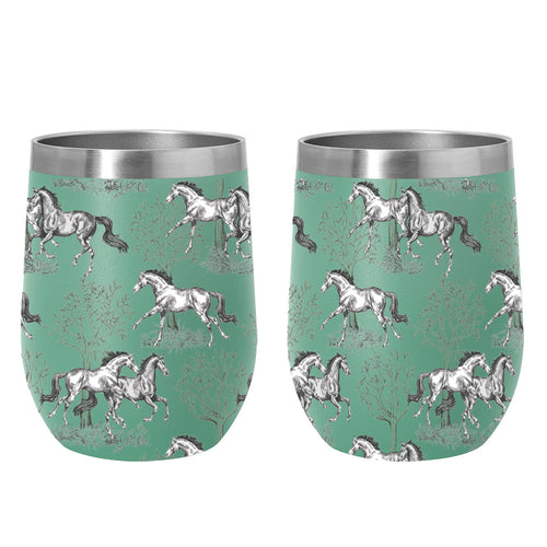AWST Int'l 12 oz Stainless Steel Wine Tumbler-Lila Toile
