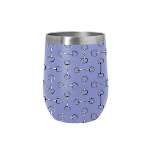 AWST Int'l 12 oz Stainless Steel Wine Tumbler-Lila Vintage Snaffle Bit