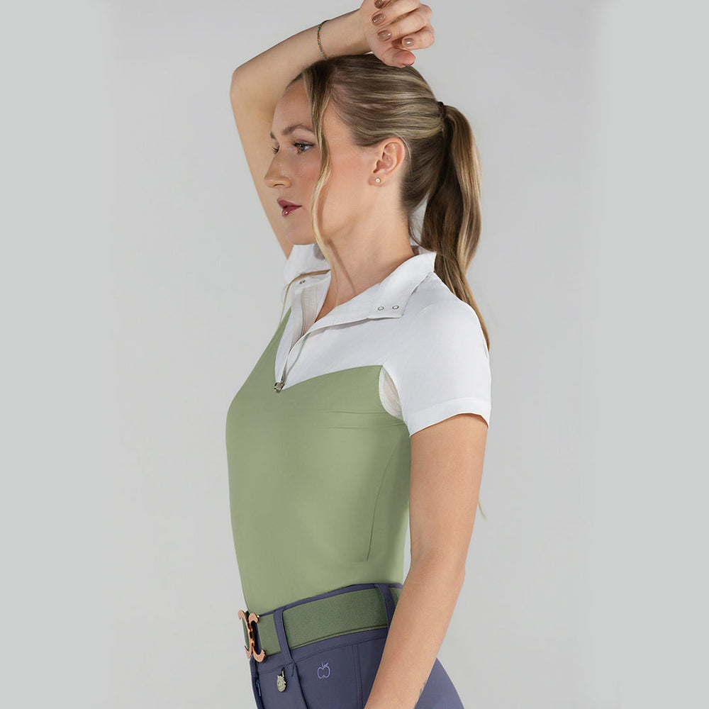 Dapplebay Lady 1/4 Zip SS Show Top-Sage