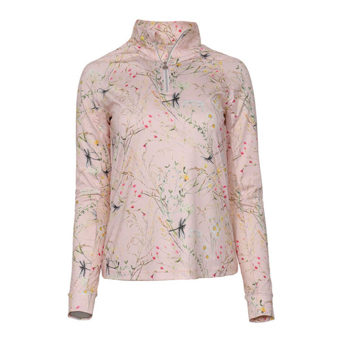 Dapplebay Dragonfly Meadow 1/4 Zip LS Riding Top-Light Pink