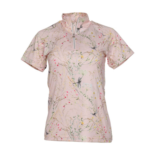 Dapplebay Dragonfly Meadow 1/4 Zip SS Riding Top-Light Pink