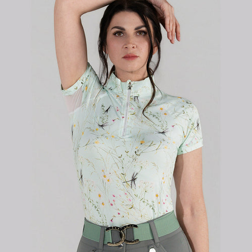 Dapplebay Dragonfly Meadow 1/4 Zip Riding Top - Short Sleeve