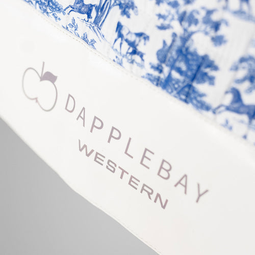 Dapplebay Equestrian Toile Western Saddle Pad-Blue/White