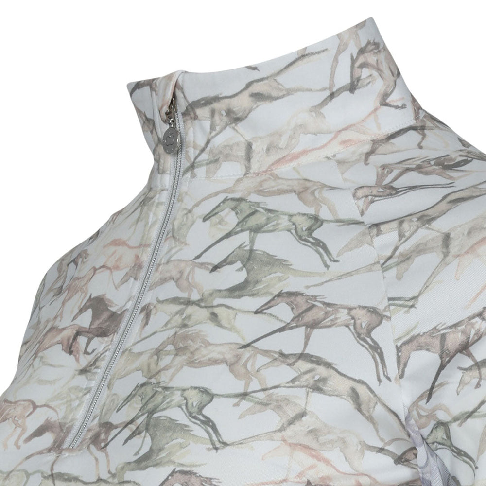 Dapplebay Galloping Watercolor 1/4 Zip Riding Top