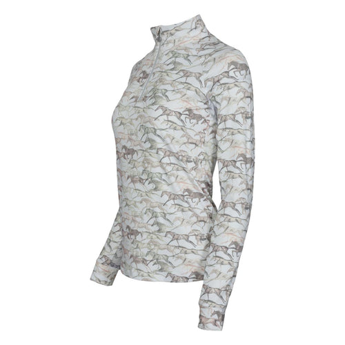 Dapplebay Galloping Watercolor 1/4 Zip Riding Top