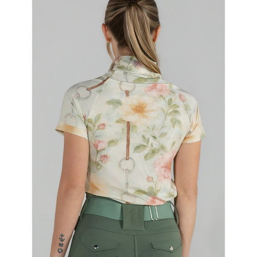 Dapplebay Vintage Floral 1/4 Zip SS Riding Top