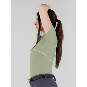 Dapplebay Lady 1/4 Zip Aircut SS Riding Top-Sage