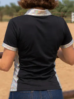 Freedom Metallic Camo Short Sleeve Quarter Zip Riding Top