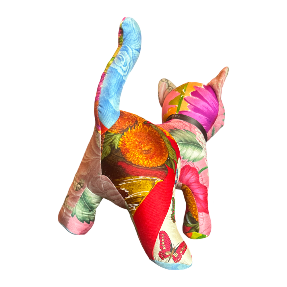 Vintage Silk Scarf Charming Kitten