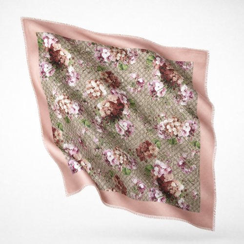 GG Blooms Pink Vintage Scarf Crossbody Bag
