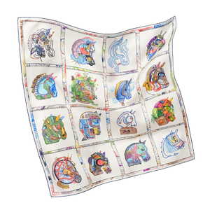 Chevaloscope Vintage Silk Scarf Pillows