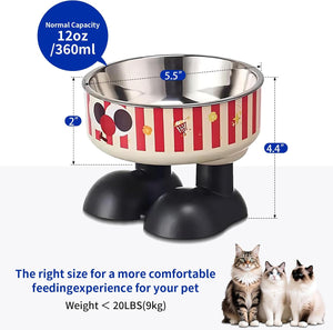 Striped Elevated Stainless Steel Pet Bowl