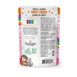 BFF OMG Adult Cat Sweet Cheeks Tuna and Salmon Wet Cat Pouch (3oz)