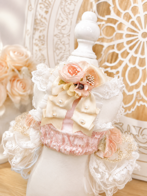 Luxury Floral Couture Dog Dress | Handmade Princess Wedding Dress for Small Dogs