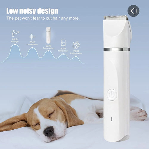 Groom Your Furry Friends Like a Pro! 🐶✂️ Rechargeable, Low Noise Dog Clippers with 4 Trimmer Heads for All Pets!