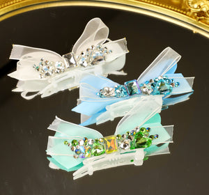 Pet Accessories Crystal Ribbon Hair Clip Headwear
