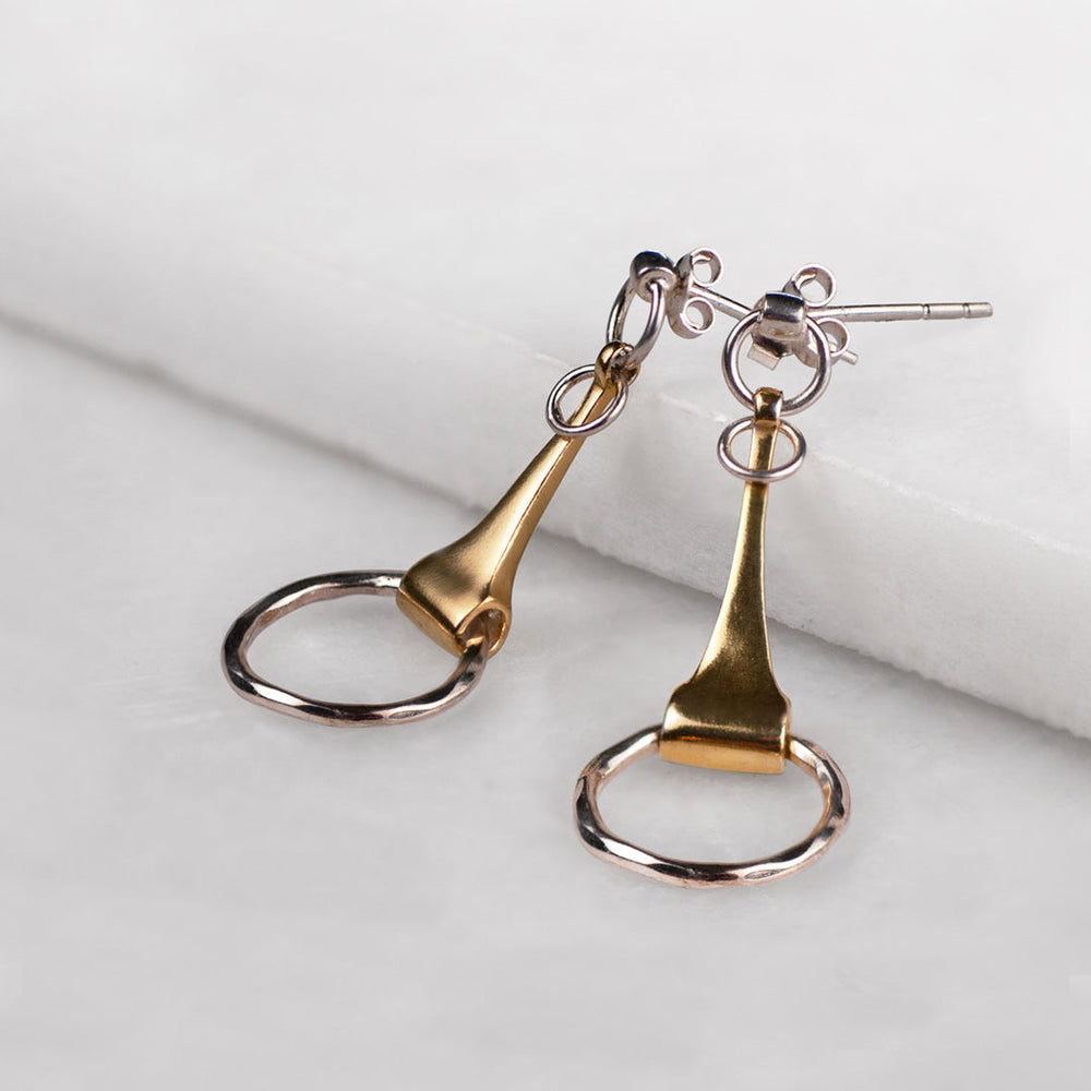 Camden - Equestrian Horse Bit Earring in Two Tone